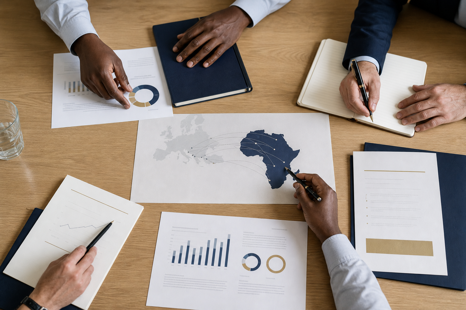 Documents de travail reliant l'Europe et l'Afrique autour d'une table